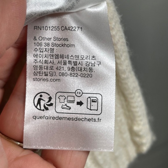 NWT Stockholm Atelier & Other Stories – Wool Mock Neck Sweater – Cream – Size M - Picture 14 of 14